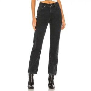 Free People We The Free Dakota Straight Leg Jean in Black Size 28